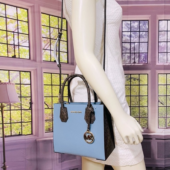 NWT Michael Kors Mercer Medium Logo and leather Accordian crossbody bag - Picture 5 of 12